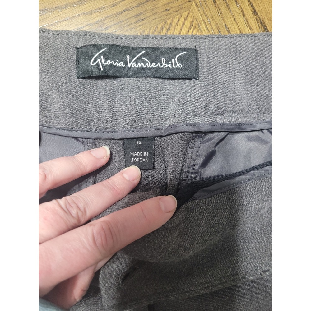 Gloria Vanderbilt Womens Gray Wide Leg Dress Pants Size 12 Career Trousers - Picture 2 of 9